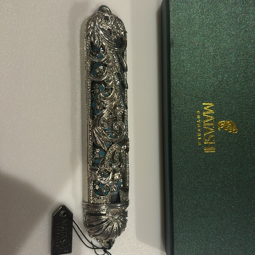 Matashi 5.5" Hand Painted Enamel Mezuzah - Picture 2 of 7